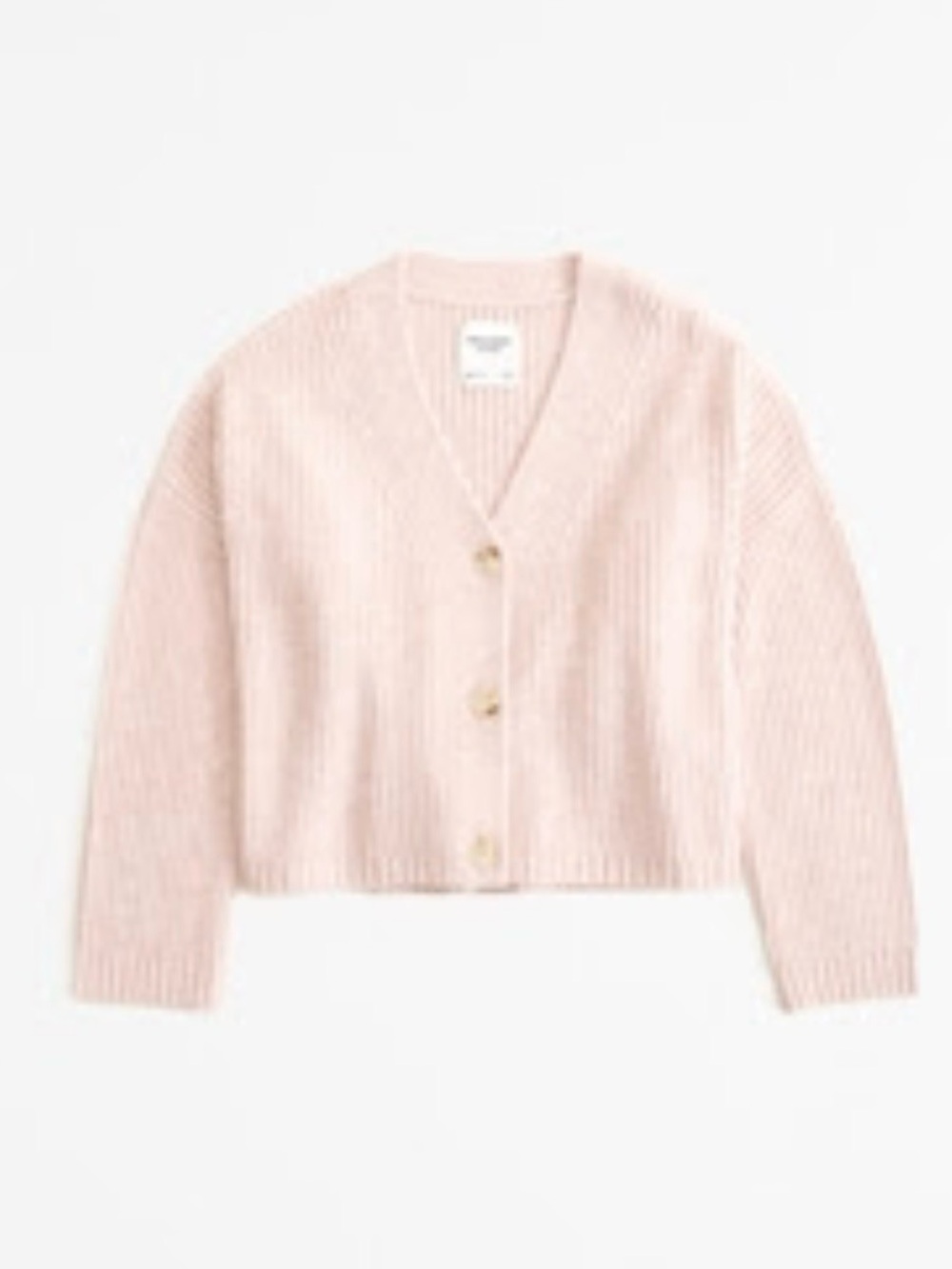 Abercrombie Women's Cropped V‑Neck Cardigan Sweater - Light Pink